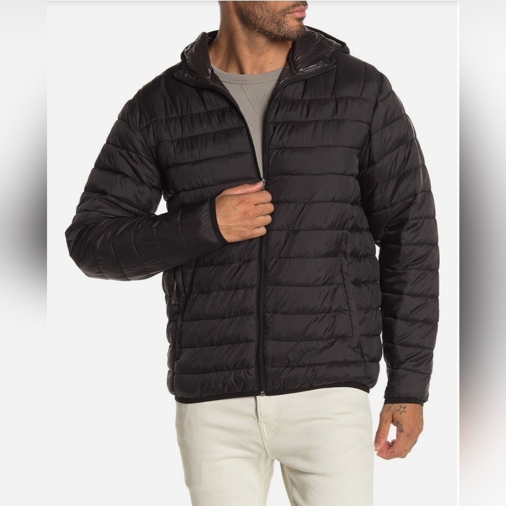 Hawke & Co Men's High Pile Sherpa Fleece Lined Spring Puffer Jacket
